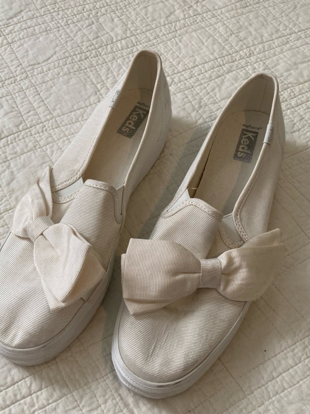 Keds Women's Cream Bow Slip-On Sneakers